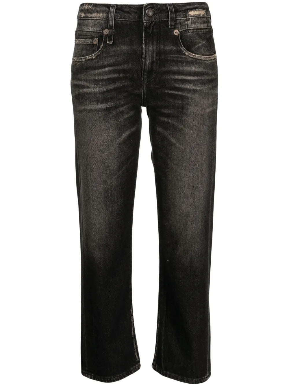 Distressed-Effect Cropped Jeans