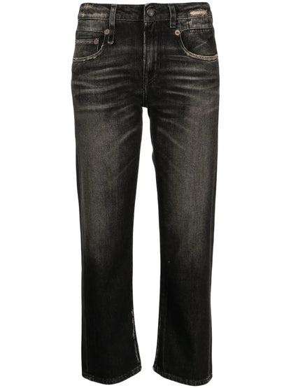 Distressed-Effect Cropped Jeans