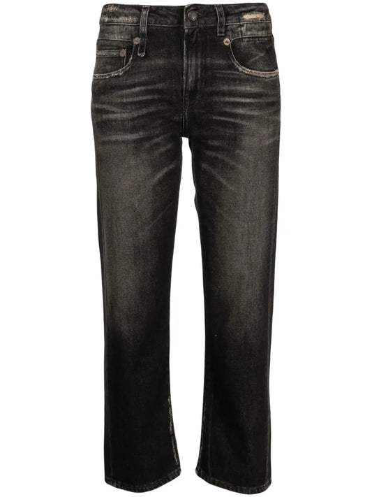 Distressed-Effect Cropped Jeans