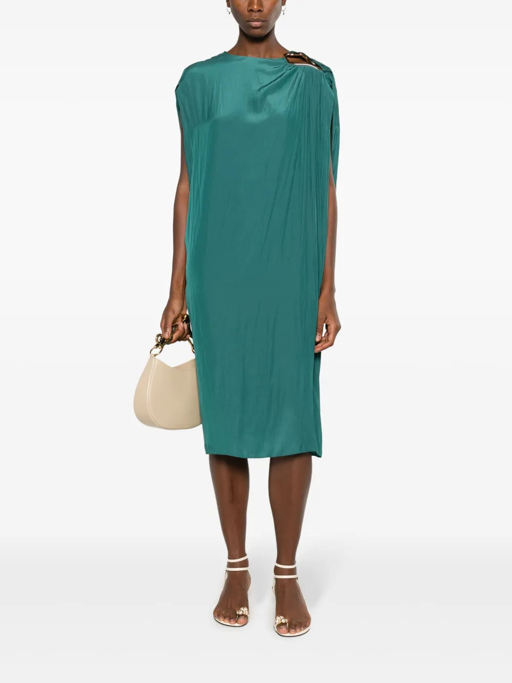 Ring-Detail Midi Dress
