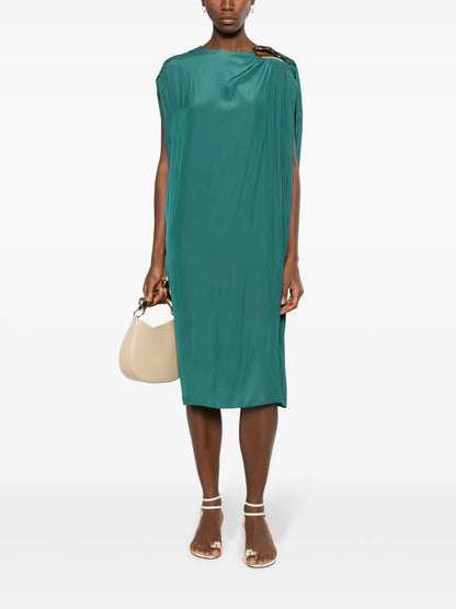 Ring-Detail Midi Dress