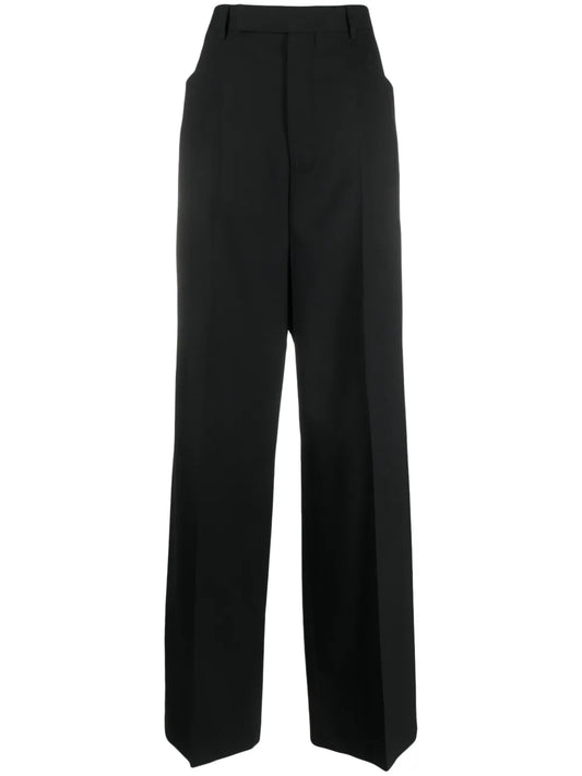 Pressed-Crease Concealed-Fastening Tailored Trousers