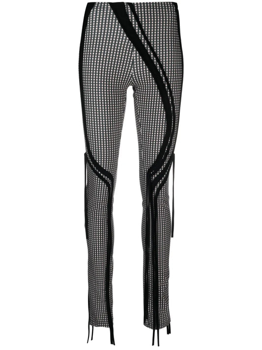 Check-Print Skinny Trousers