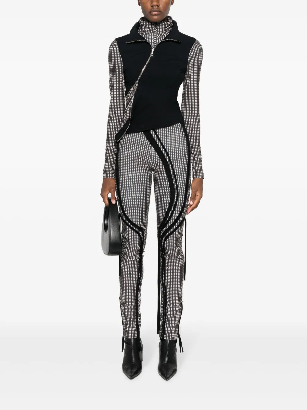 Check-Print Skinny Trousers