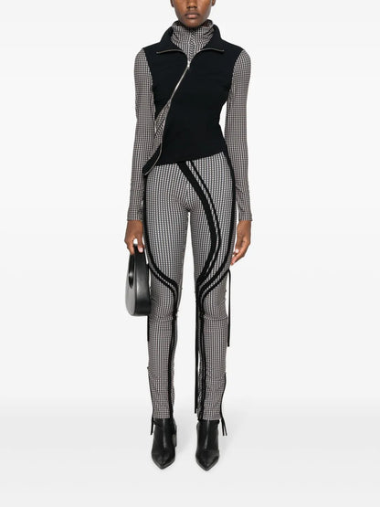 Check-Print Skinny Trousers