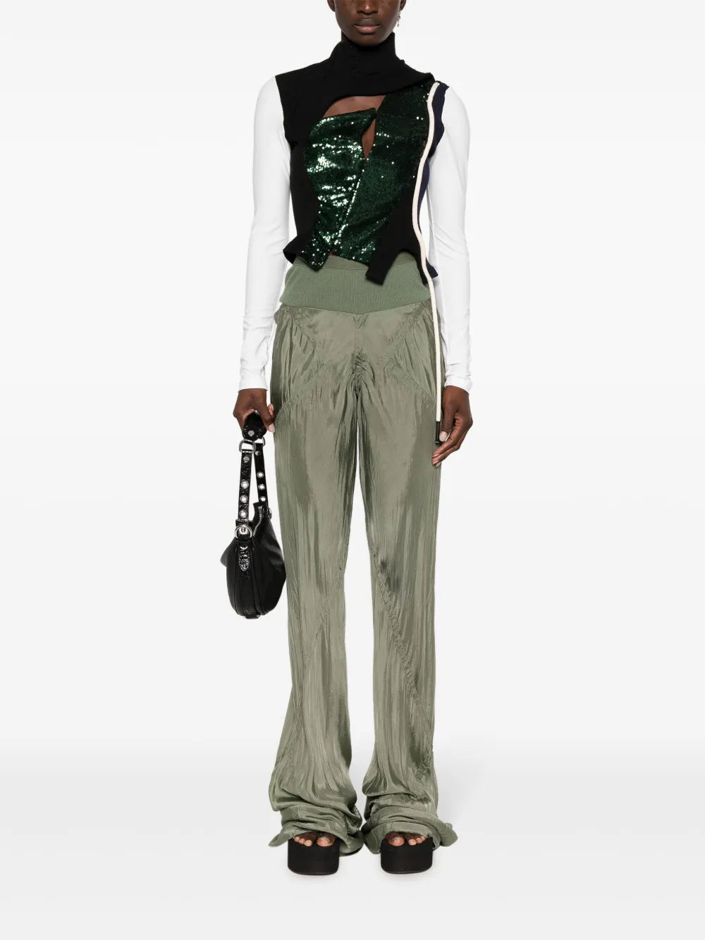 Sequin-Embellished Panelled Top
