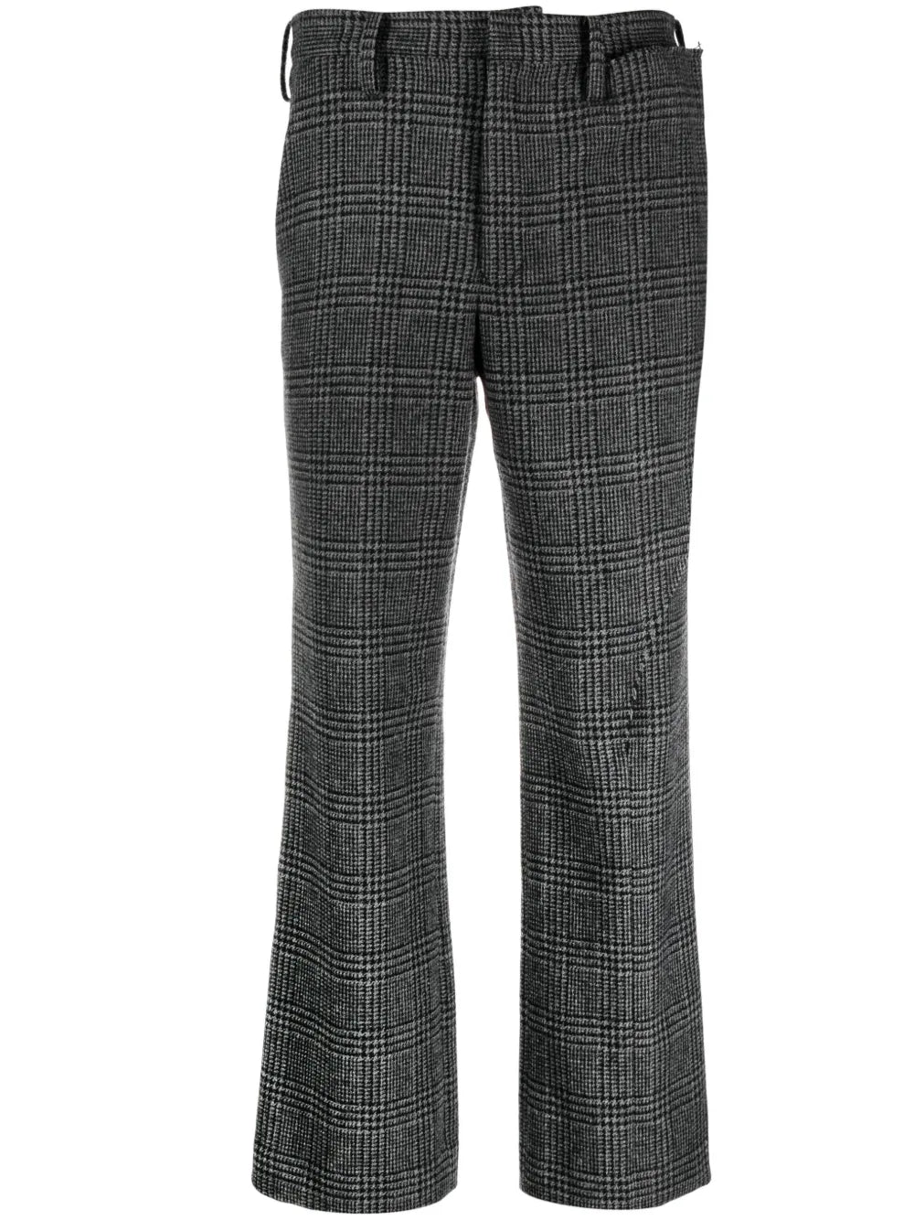 Houndstooth Straight-Leg Trousers