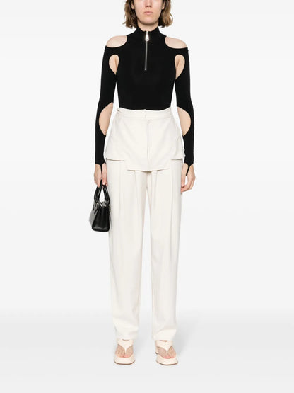 Layered-Detail High-Waist Trousers