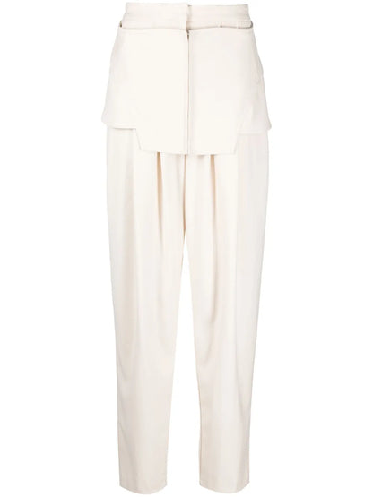 Layered-Detail High-Waist Trousers
