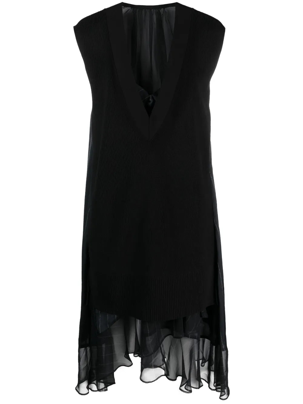 Asymmetric Knitted-Panel Dress