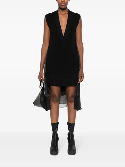 Asymmetric Knitted-Panel Dress
