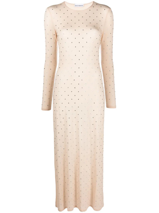 Rhinestone-Embellished Jersey Dress