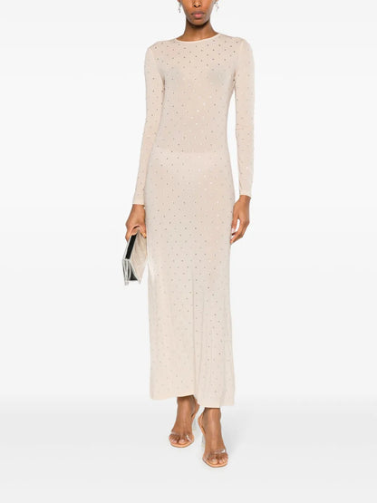 Rhinestone-Embellished Jersey Dress