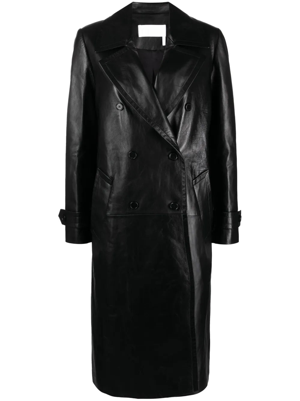 Double-Breasted Nappa Leather Coat
