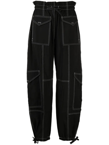 Paperbag-Waist Cargo Trousers