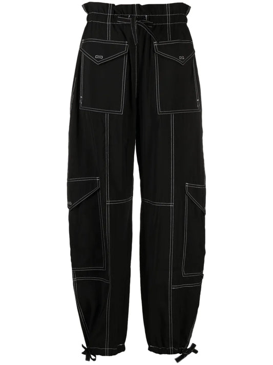 Paperbag-Waist Cargo Trousers