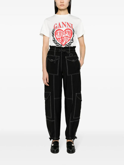 Paperbag-Waist Cargo Trousers