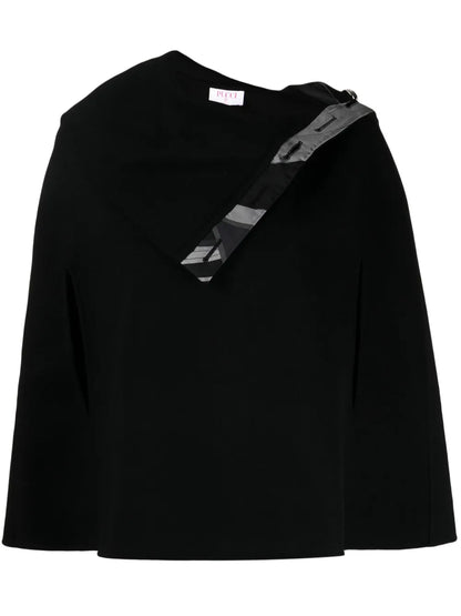 Folded-Edge Knitted Poncho