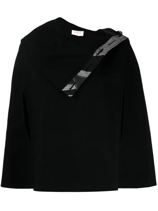 Folded-Edge Knitted Poncho