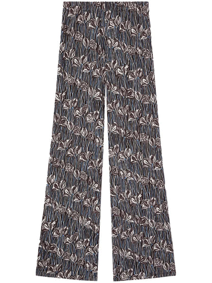 Floral Print Straight-Legged Trousers
