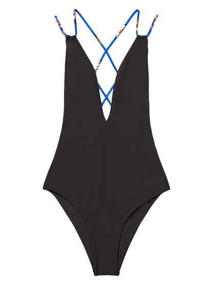 Printed Straps Swimsuit