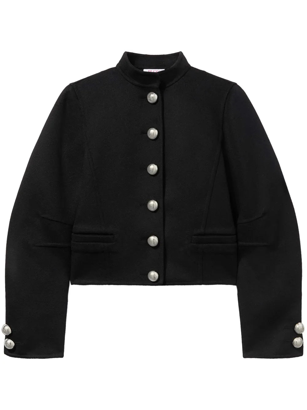 Mock Collar Buttoned Wool Jacket