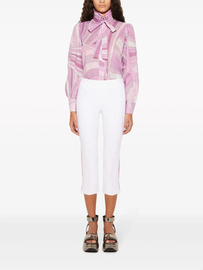 Iride-Print Cropped Trousers