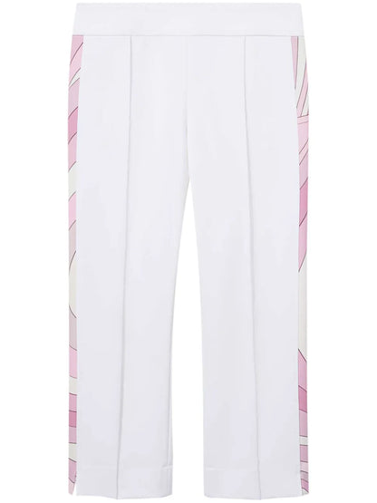 Iride-Print Cropped Trousers