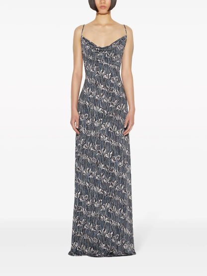 Fiori Di Loto-Print Dress