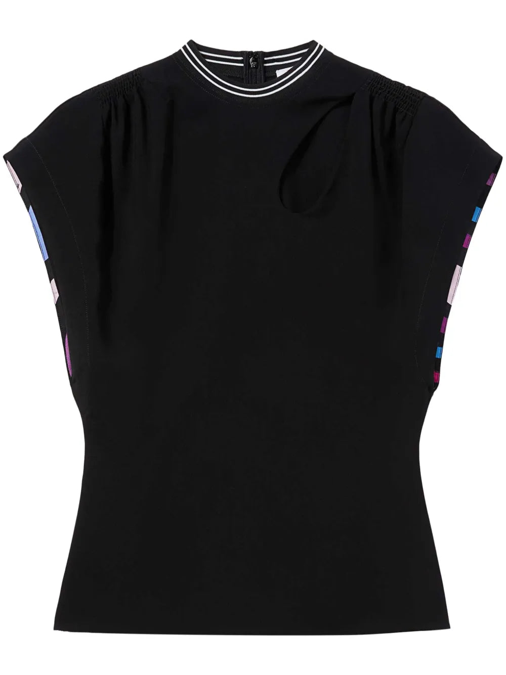 Cut-Out Detail Cap-Sleeved T-Shirt