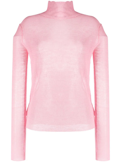 Semi-Sheer Logo-Patch Jumper