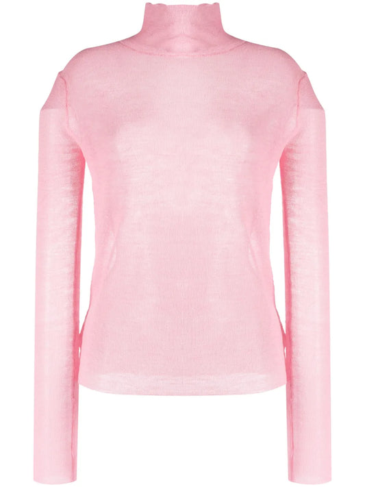 Semi-Sheer Logo-Patch Jumper