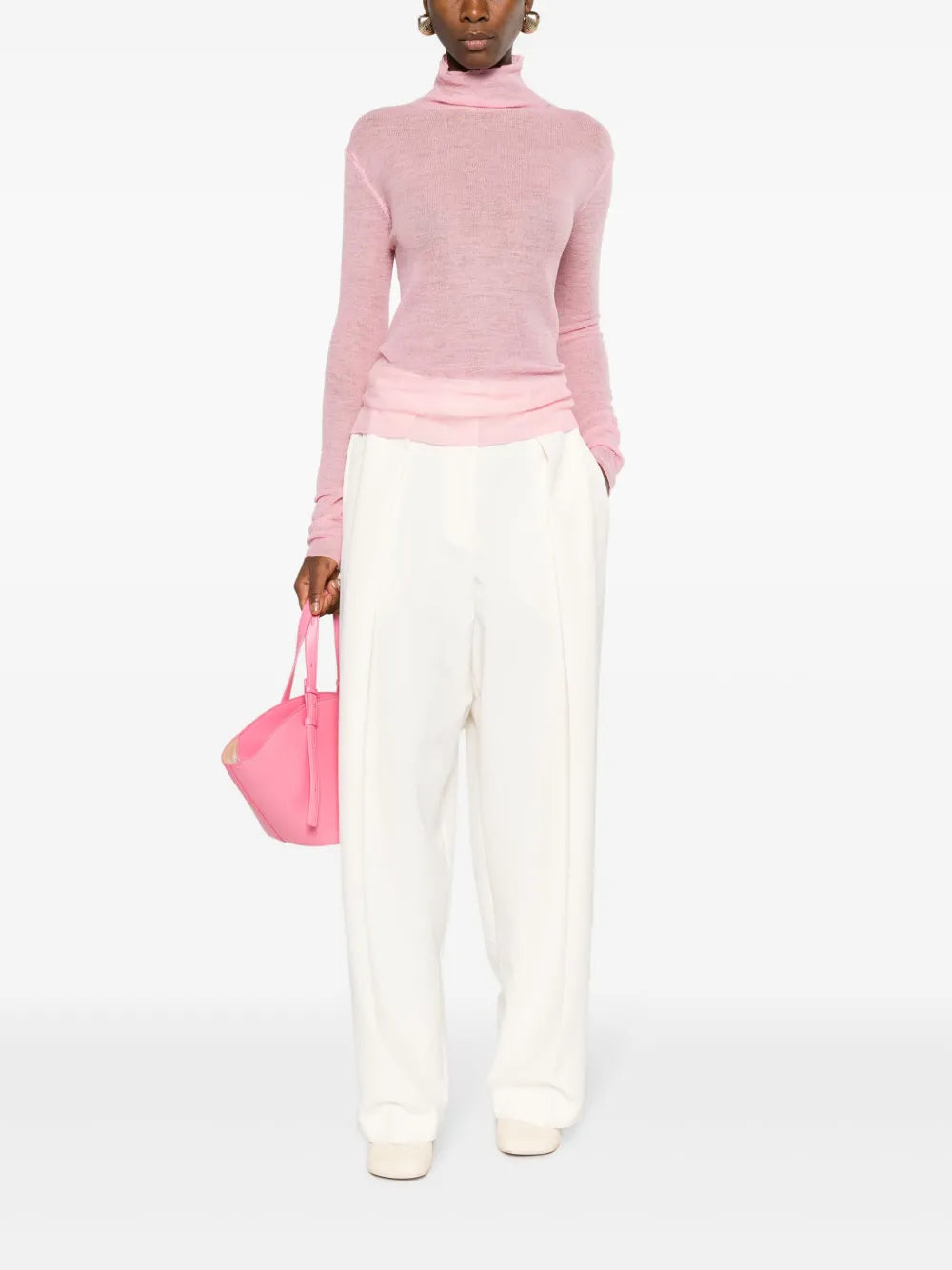 Semi-Sheer Logo-Patch Jumper