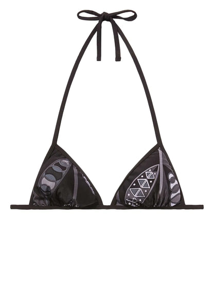 Girandole-Print Triangle Bikini Top