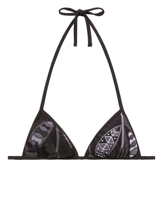 Girandole-Print Triangle Bikini Top