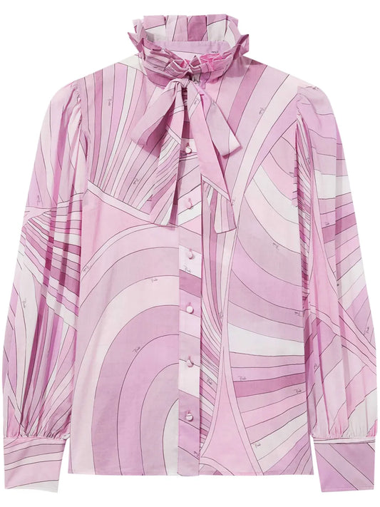 Iride-Print Cotton Blouse