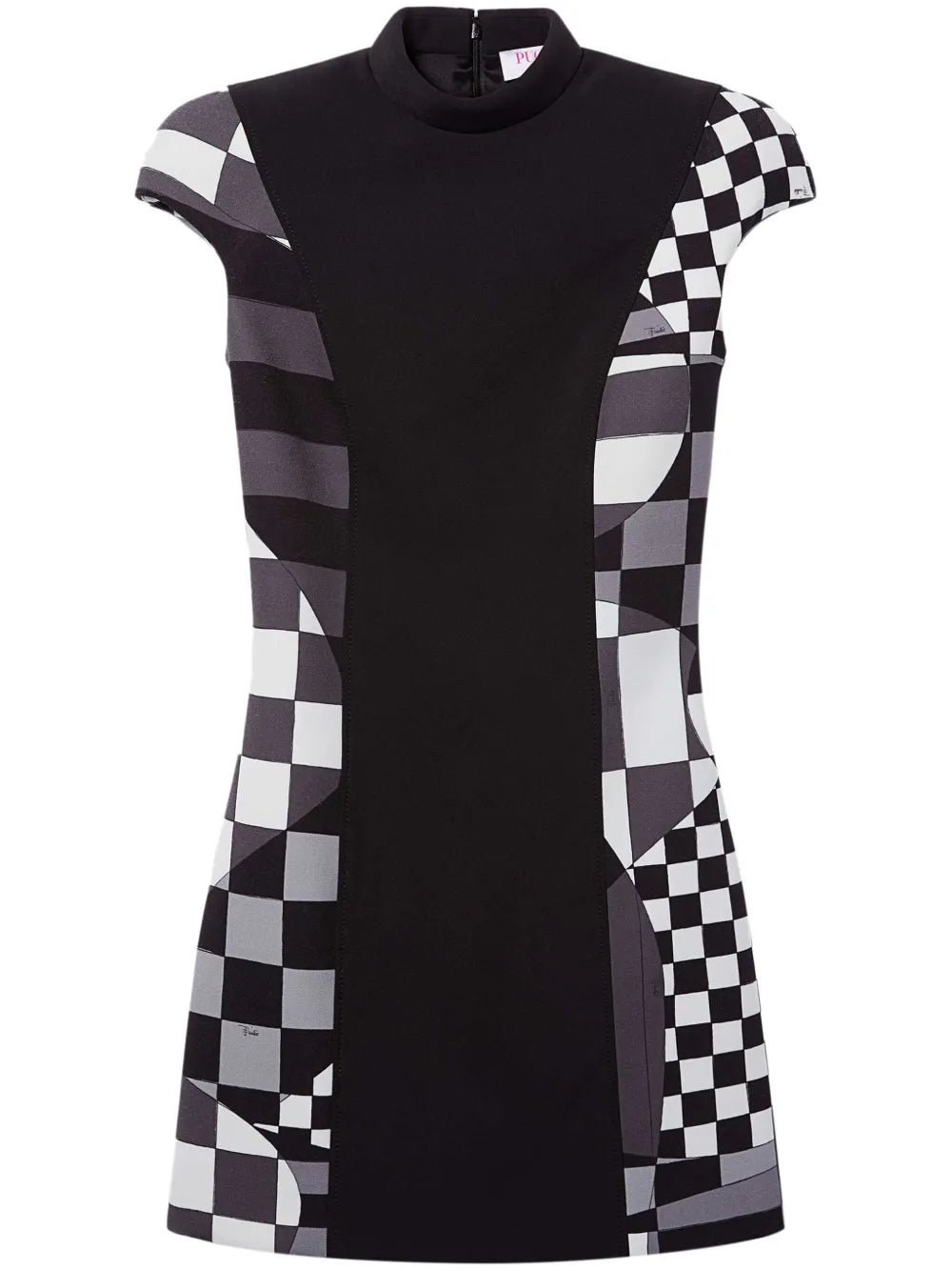 Giardino-Panel Mock-Neck Minidress