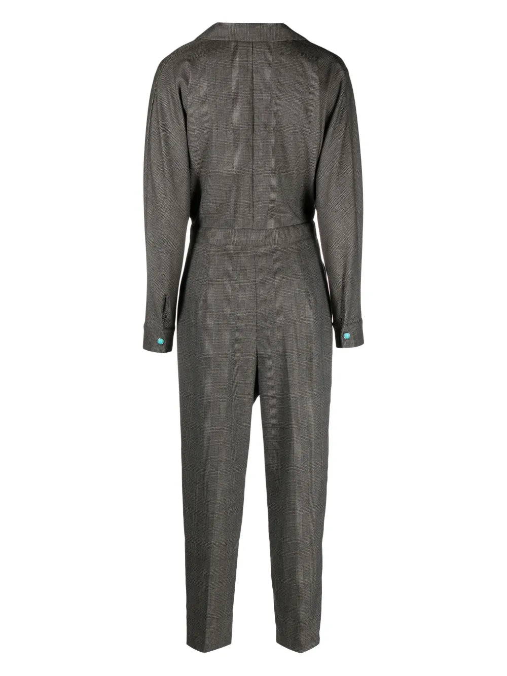 Notched-Lapel Long-Sleeve Jumpsuit