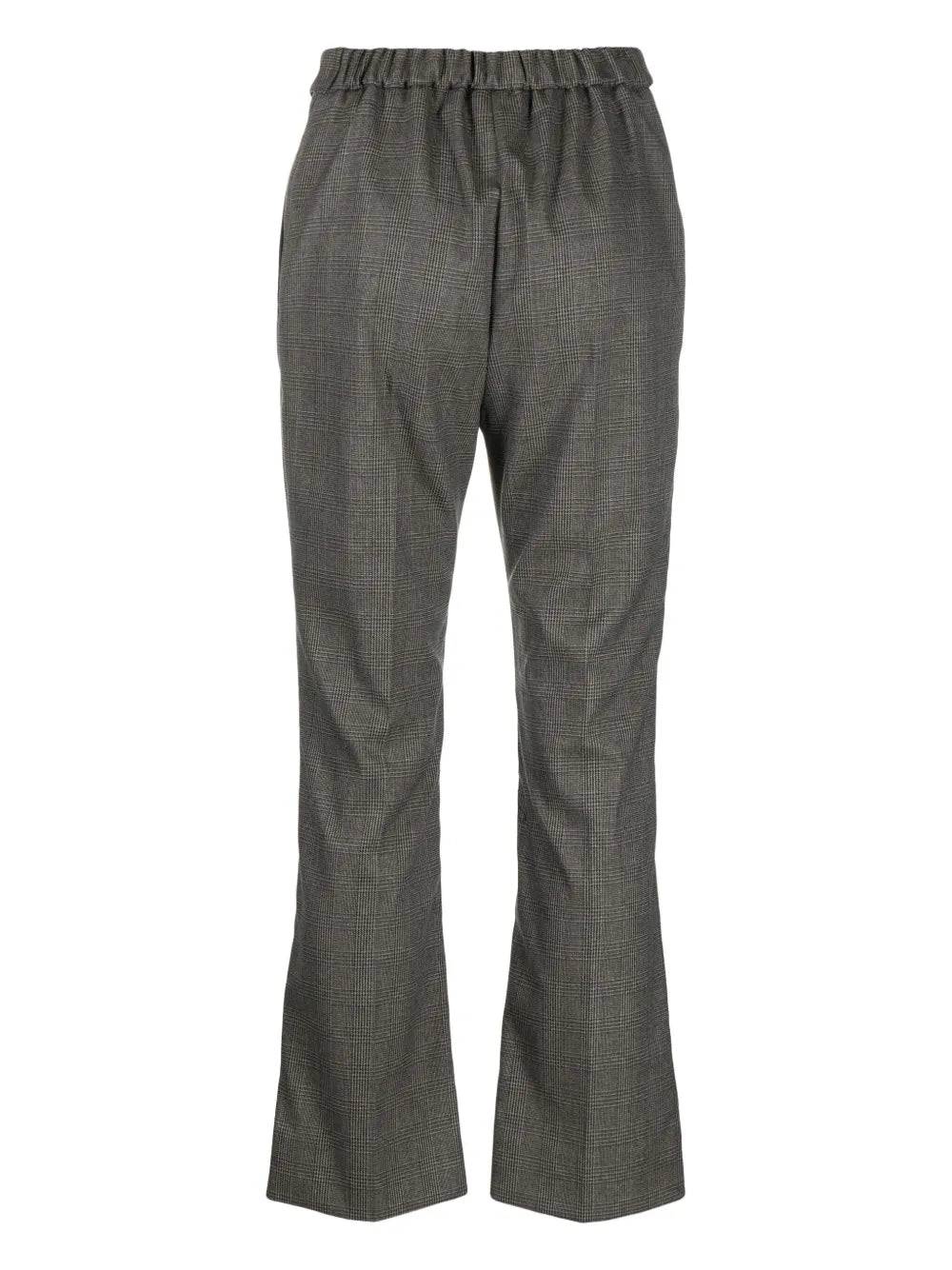 Plaid-Check Flared Tailored Trousers