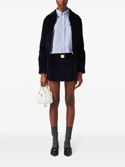 Logo Patch Corduroy Bomber Jacket