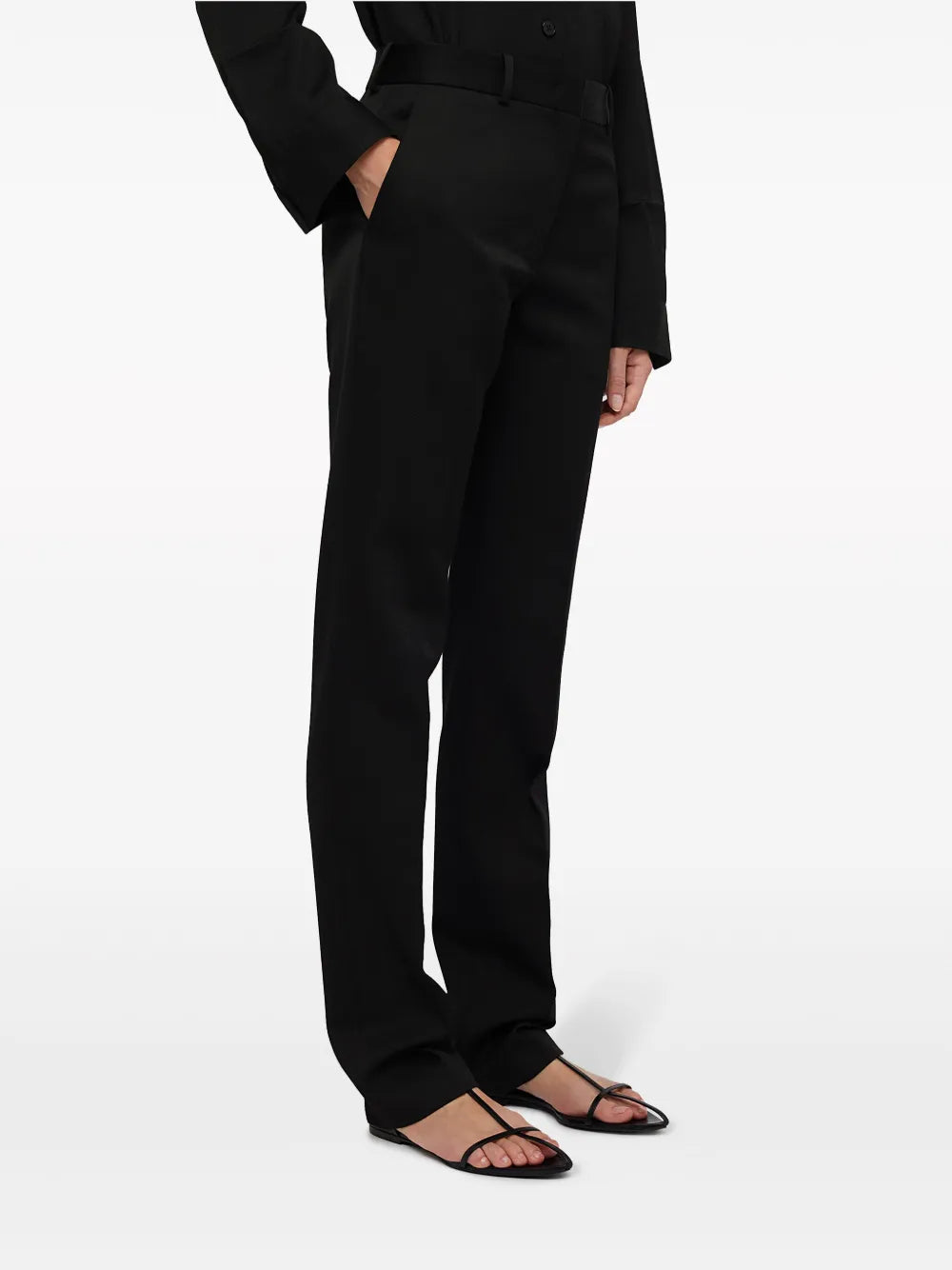High-Waist Straight-Leg Trousers