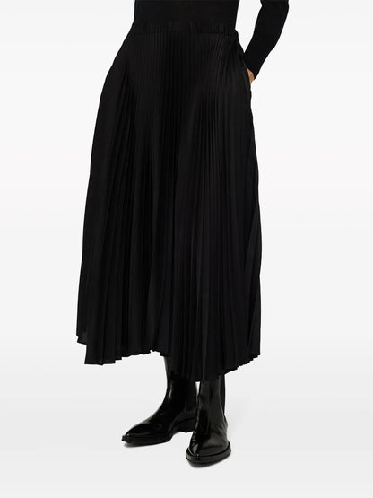 High-Waist Pleated Midi Skirt