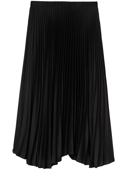 High-Waist Pleated Midi Skirt