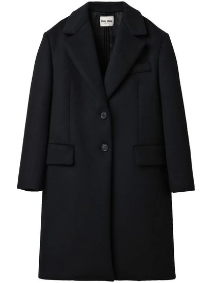 Virgin Wool-Blend Velour Coat