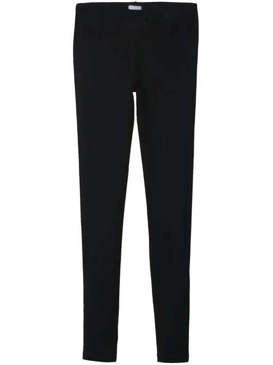 Logo-Patch Layered Silk Leggings
