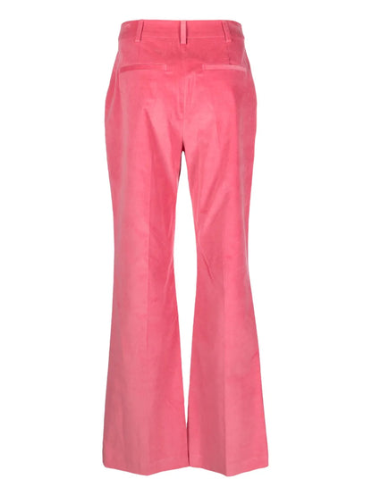 Velvet High-Waisted Straight Trousers