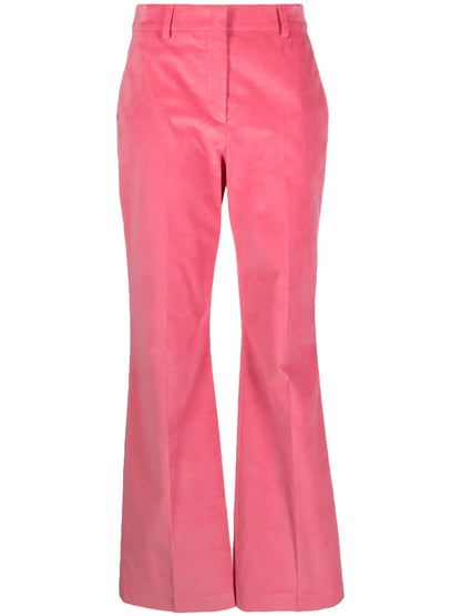 Velvet High-Waisted Straight Trousers
