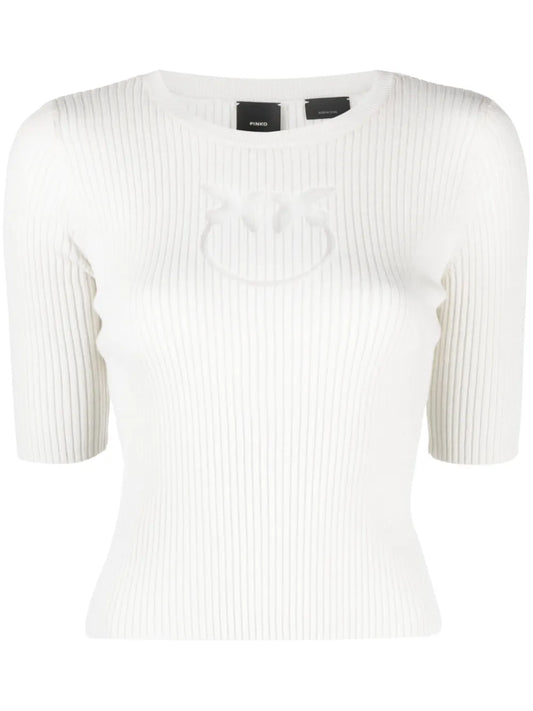Logo Intarsia-Knit Wool Top