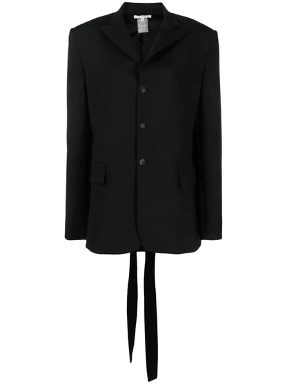 Strap-Detail Single-Breasted Blazer