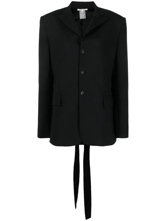 Strap-Detail Single-Breasted Blazer